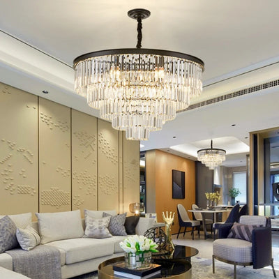 Modern Crystal Gold Chandelier for Living Room and Bedroom Decor - Elegant Suspension Ceiling Hanging Lamp