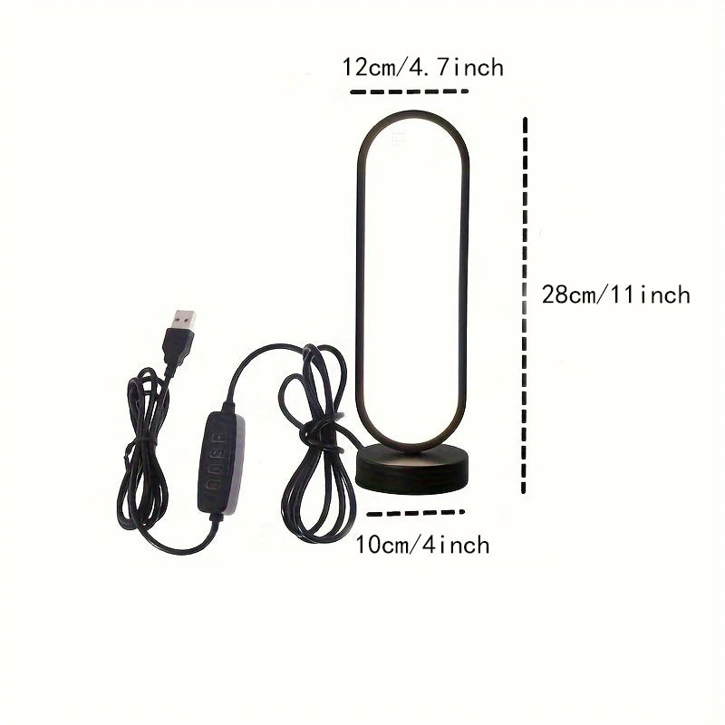 SB-Powered LED Night Light 10-Level Adjustable Brightness Round Desk Lamp for Bedroom, Study, and Living Room