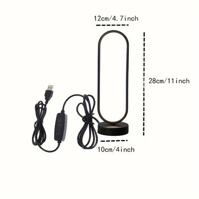 SB-Powered LED Night Light 10-Level Adjustable Brightness Round Desk Lamp for Bedroom, Study, and Living Room