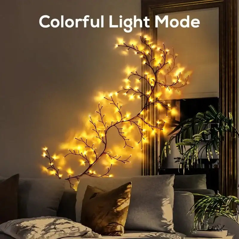 String Light Wicker USB LED Branch Wicker String Lights – 8-Mode Indoor Fairy Lights for ...