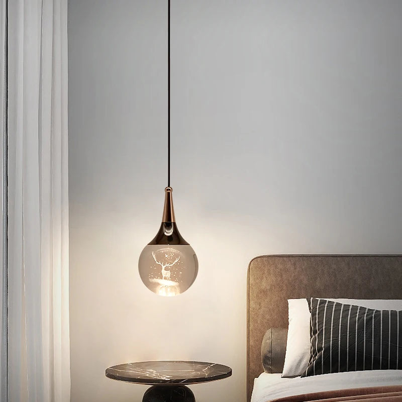 Elegant Nordic Crystal LED Pendant Light - Luxurious Chandelier for Bedroom, Living Room, and More