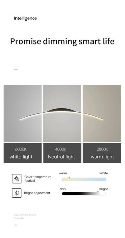 Modern LED Chandelier for Dining Room Kitchen Bar Living Room Bedroom Ceiling Pendant Lamp Black Simple Design Chandelier Light