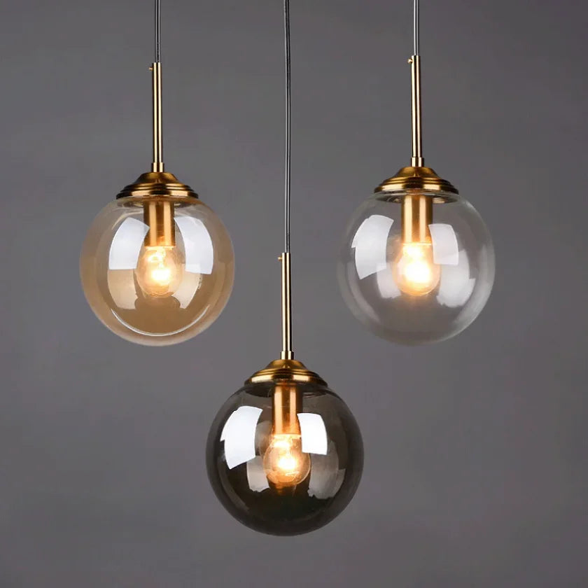 Modern Glass Pendant Lighting - Elegant Design for Bedroom, Kitchen, Restaurant - LED Bulbs, AC Power Source