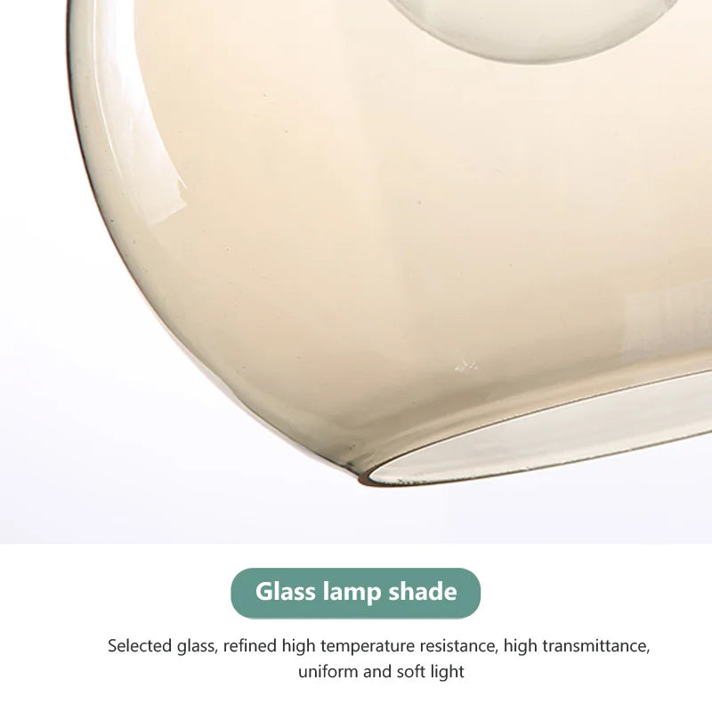 Retro Glass Pendant Light Chandelier - Minimalist LED Illumination for Stylish Room Decor