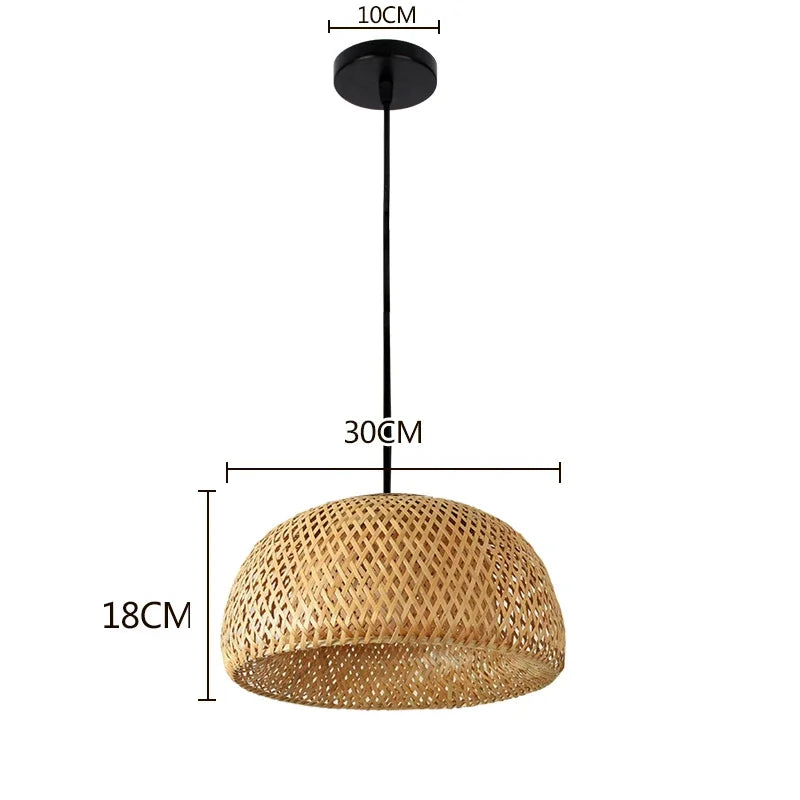 Handcrafted Rattan Bamboo Pendant Light E27 Suspension Light for Dining, Living Room, and Indoor Décor