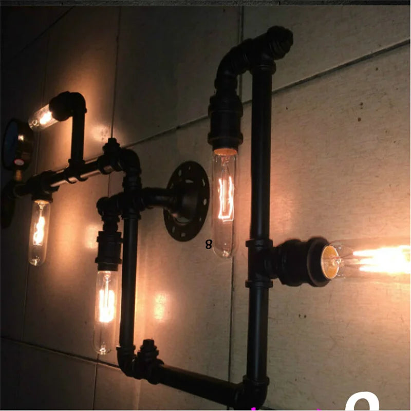 Creative Water Pipe Wall Lamp - Vintage Industrial Light Fixtures for Bar, Coffee Shop, Home Decor