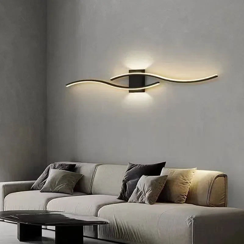 Modern LED Wall Light: Long Strip Bedside Lamp for TV Background, Bedroom, Living Room - Indoor Decorative Lighting Fixture
