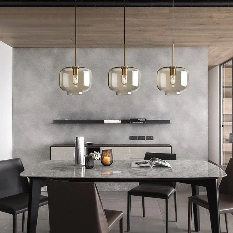 Loft Modern Nordic Glass Pendant Light - Industrial Decor Fixture for Kitchen and Restaurant