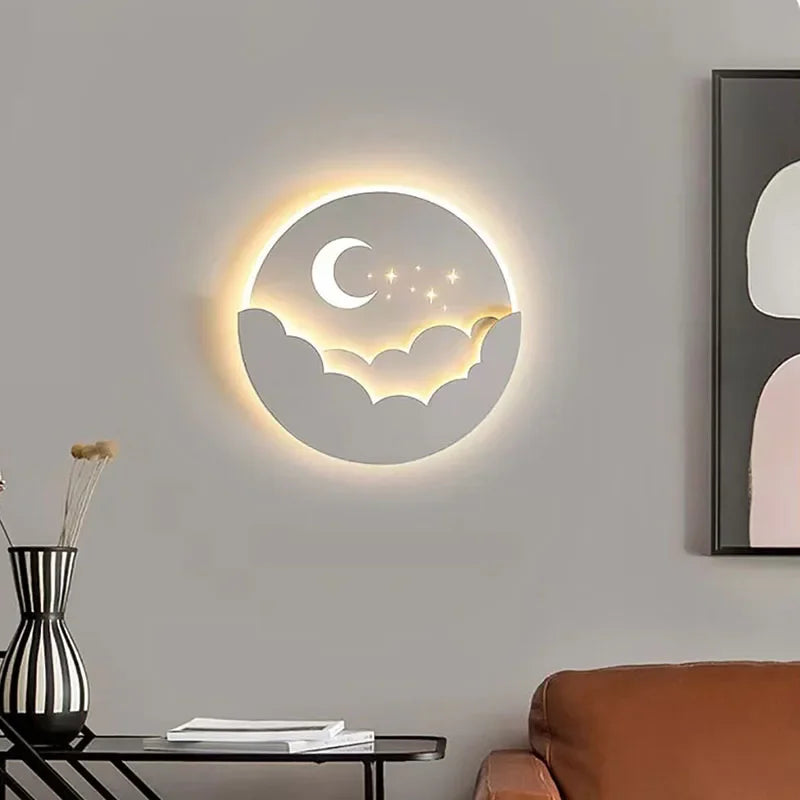 Modern LED Moon & Star Wall Sconce: A Touch of Whimsy and Ambiance