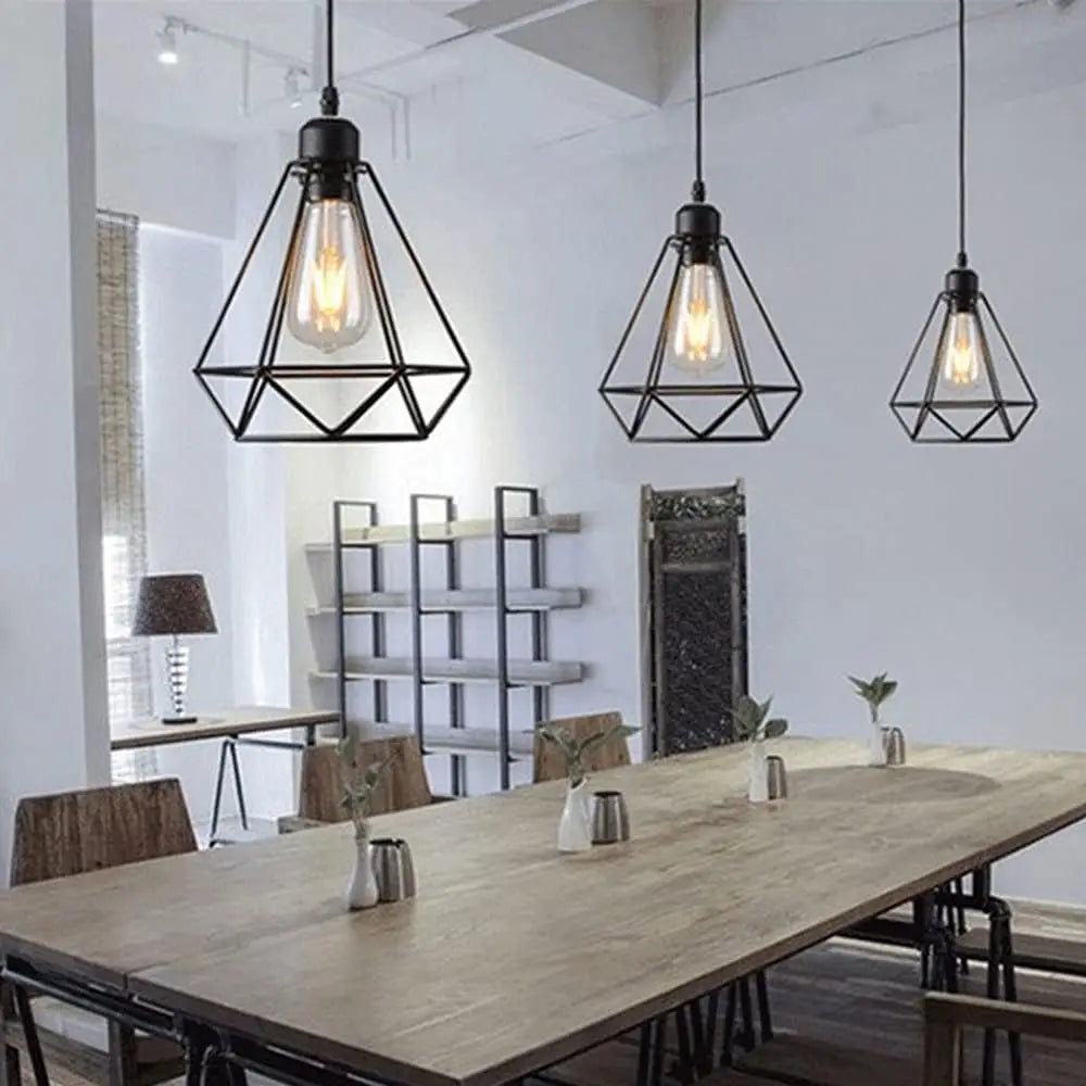 Modern Iron Frame Pendant Lamp for Restaurant and Teahouse