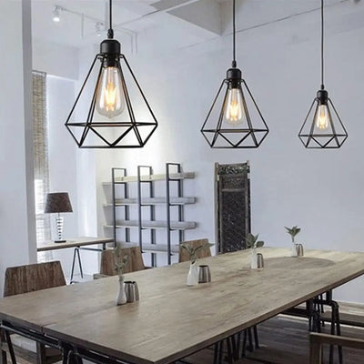 Modern Iron Frame Pendant Lamp for Restaurant and Teahouse