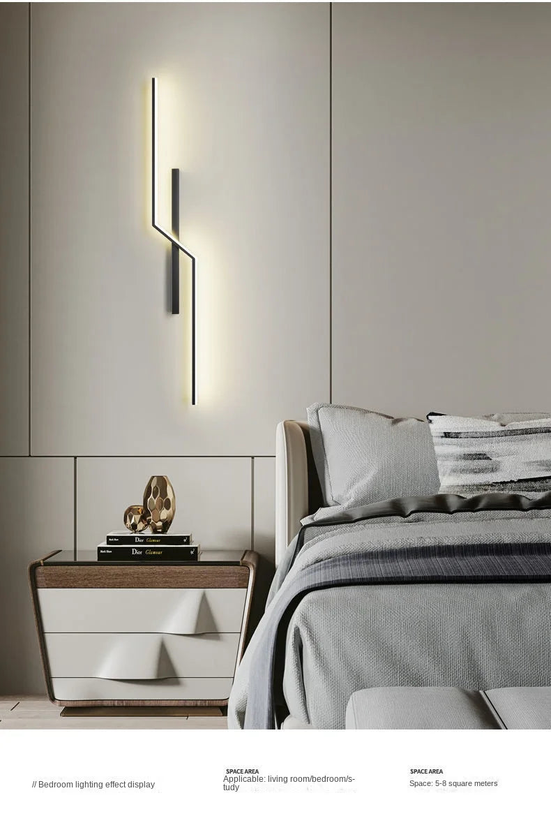 Modern LED Bedside Wall Lamp for Living Room, Bedroom, Stairs, TV Background - Minimalist Interior Wall Light