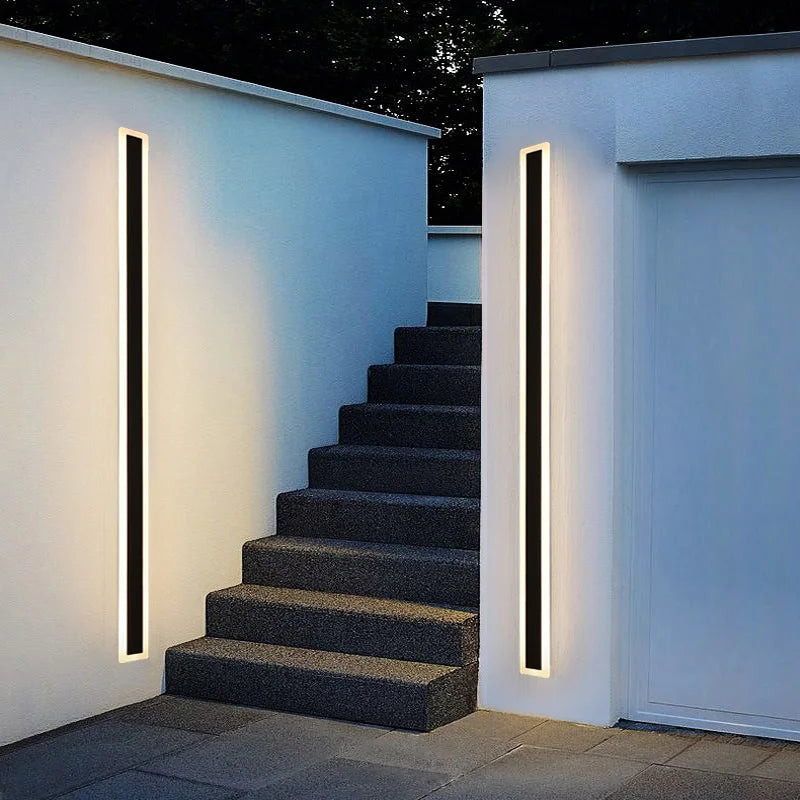 Modern Waterproof Outdoor Long Strip LED Wall Lamp IP65 Aluminum  for  Garden Porch Sconce Light