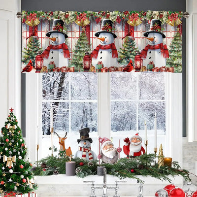 Christmas Short Curtains and Valances for Home Décor 2025–2026 Xmas Kitchen and Bedroom Window Decorations