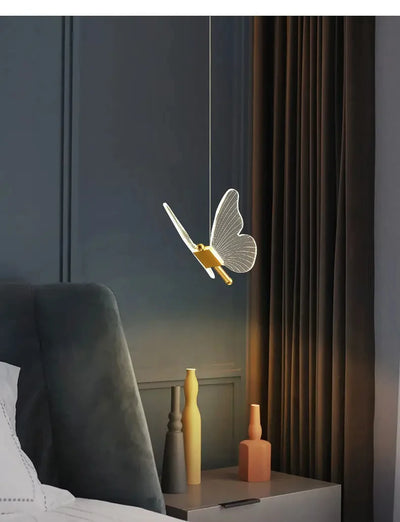 Nordic Butterfly LED Pendant Lamp – Elegant Hanging Light Fixture for Bedrooms and Staircases