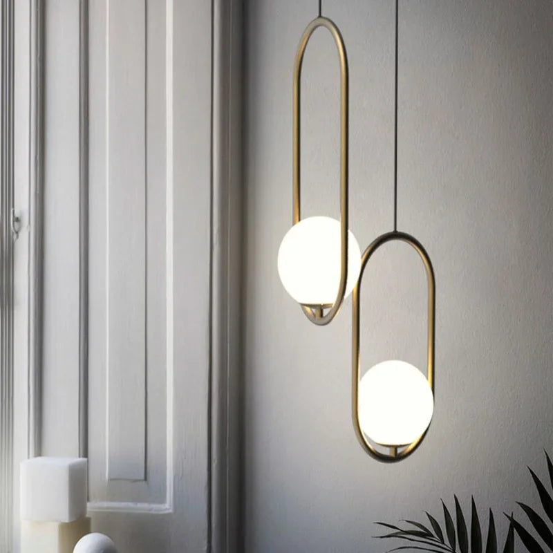 Modern LED Luxury Glass Ball Pendant Light - Elegant Lighting Fixture for Living Rooms, Bedrooms