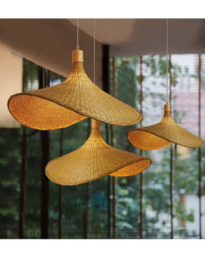 Handcrafted Rattan Bamboo Pendant Light E27 Suspension Light for Dining, Living Room, and Indoor Décor