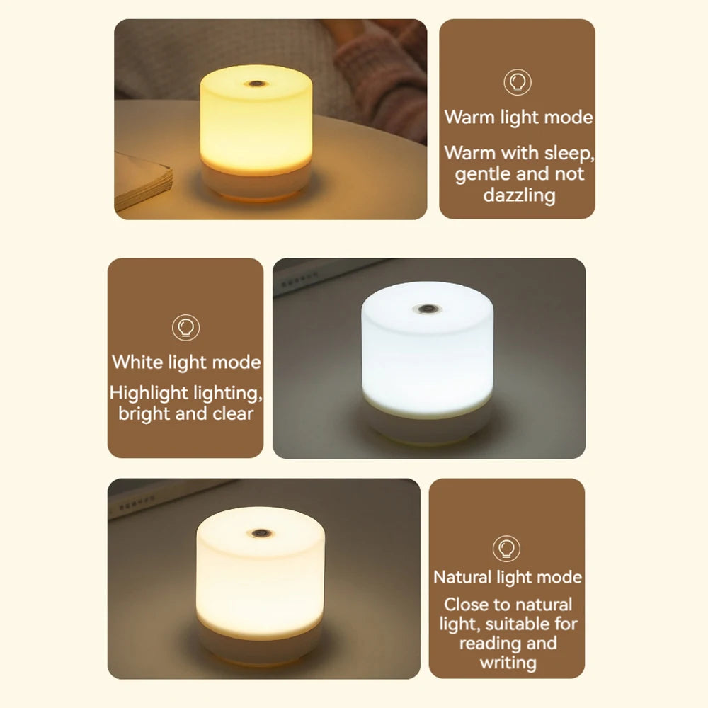 Creative USB Bedside Lamp - Touch Dimming LED Night Light for Bedroom & College Dorm