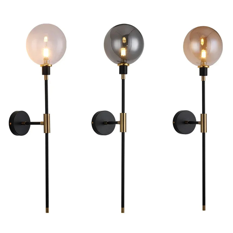 Modern Glass Ball LED Wall Light: Nordic Aisle Corridor Lighting Sconces for Living Room, Bedroom, Studyroom