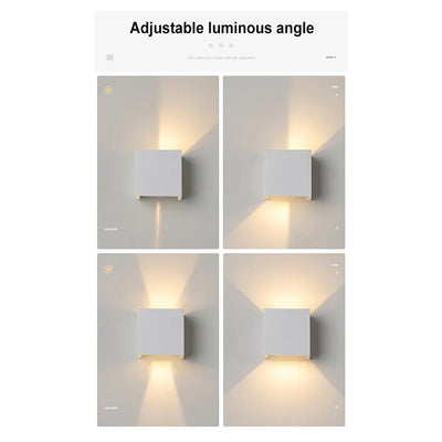 LED Wall Lamp with Motion Sensor Modern Nordic Interior Wall Light Up Down Cube Porch Light Outdoor