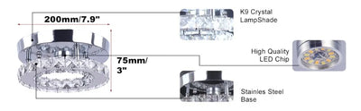 New Modern FRIXCHUR LED Round Crystal Chandelier