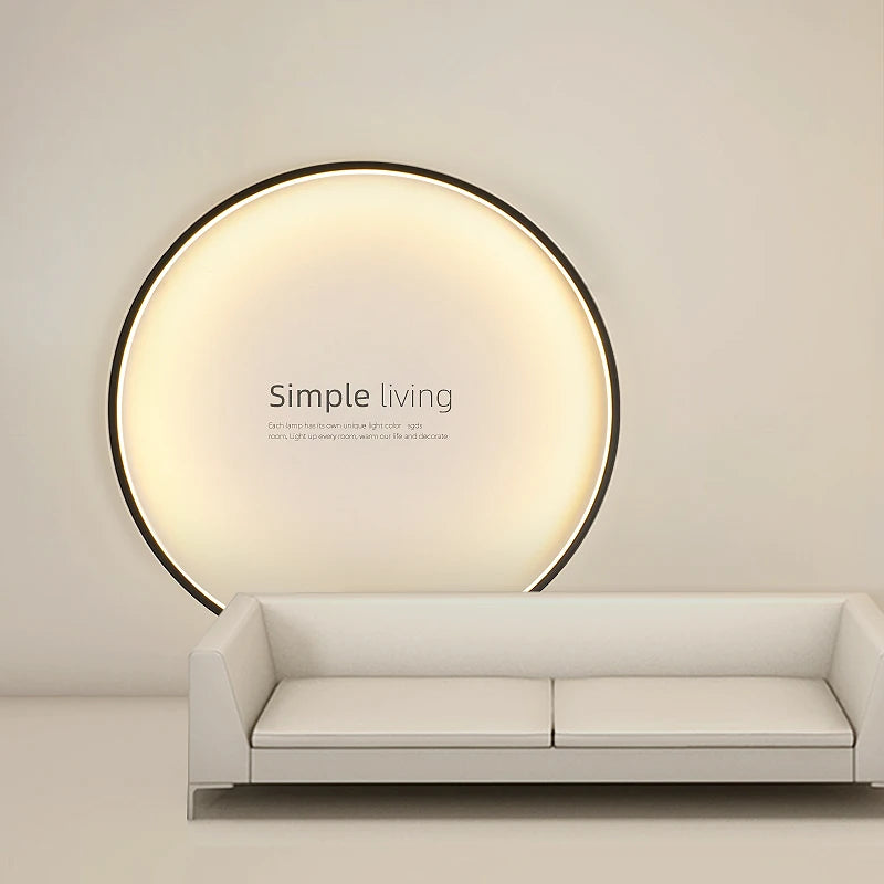 Simple Ring LED Wall Lamp – Modern Circle Lighting Fixture Stylish Decor for Living Room, Bedroom