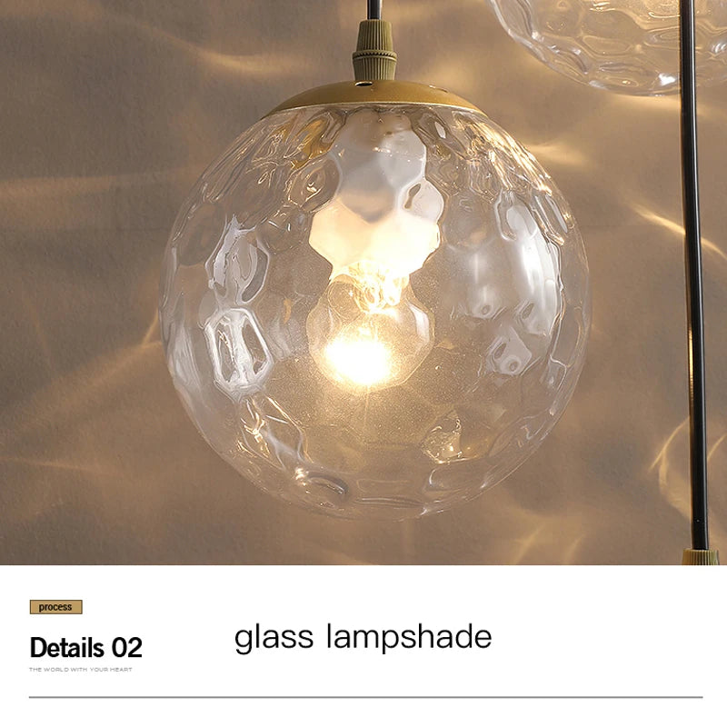 Modern Glass Ball Chandelier - Ceiling Pendant Lamp for Stair Foyer, Living Room, Dining Loft